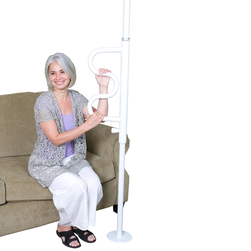 Stander Security Pole and Curve Grab Bar Floor to Ceiling Grab –