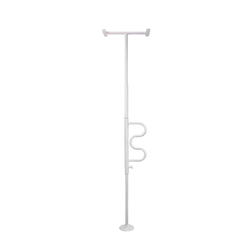 Stander Security Pole and Curve Grab Bar Floor to Ceiling Grab – White