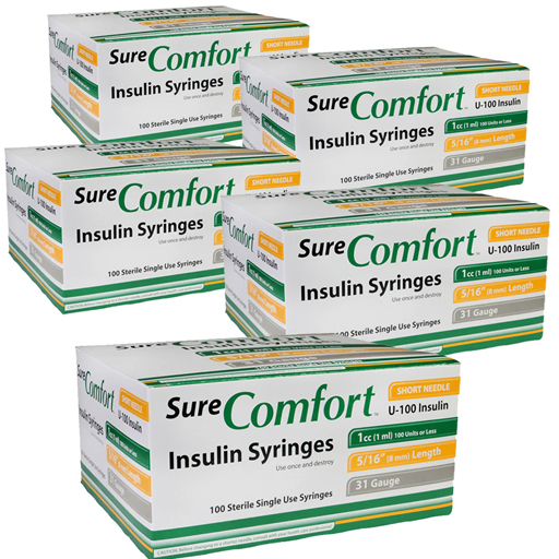 SURE COMFORT INSULIN SYRINGE 100/bx