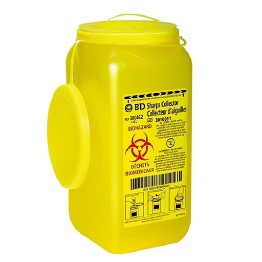 Tray Sharps Collector — 1.4 L (Yellow) with Plug Cap - Edmonton