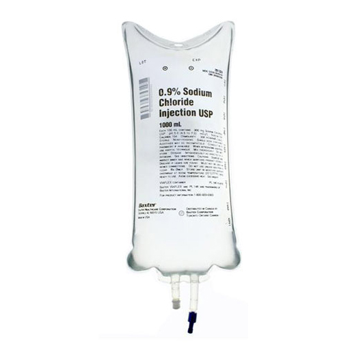 Baxter Normal Saline 0.9% Sodium Chloride Injection Solution USP IV-1000ml-Edmonton